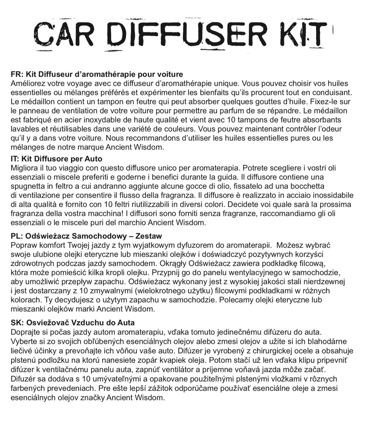 Car Diffuser Kit - Tree of Life - 30mm