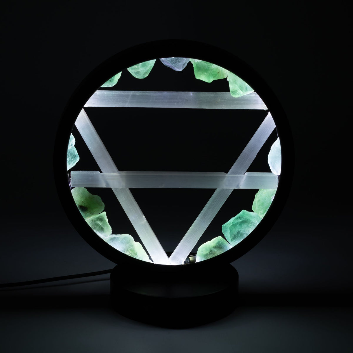 Gemstone Halo Lamp - Earth - Aventurine & Selenite