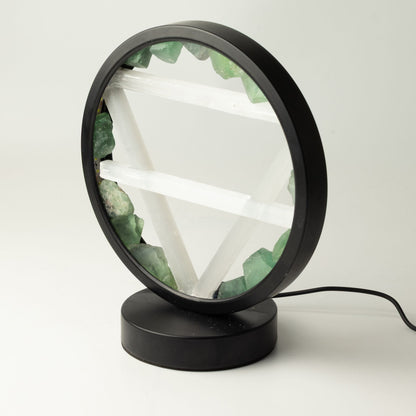 Gemstone Halo Lamp - Earth - Aventurine & Selenite