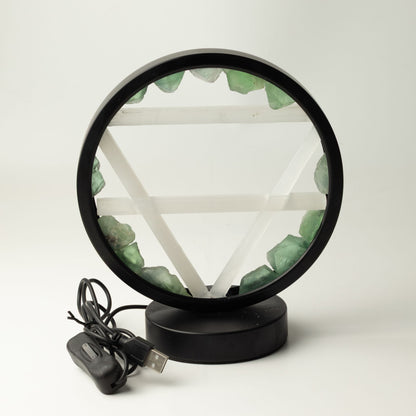 Gemstone Halo Lamp - Earth - Aventurine & Selenite