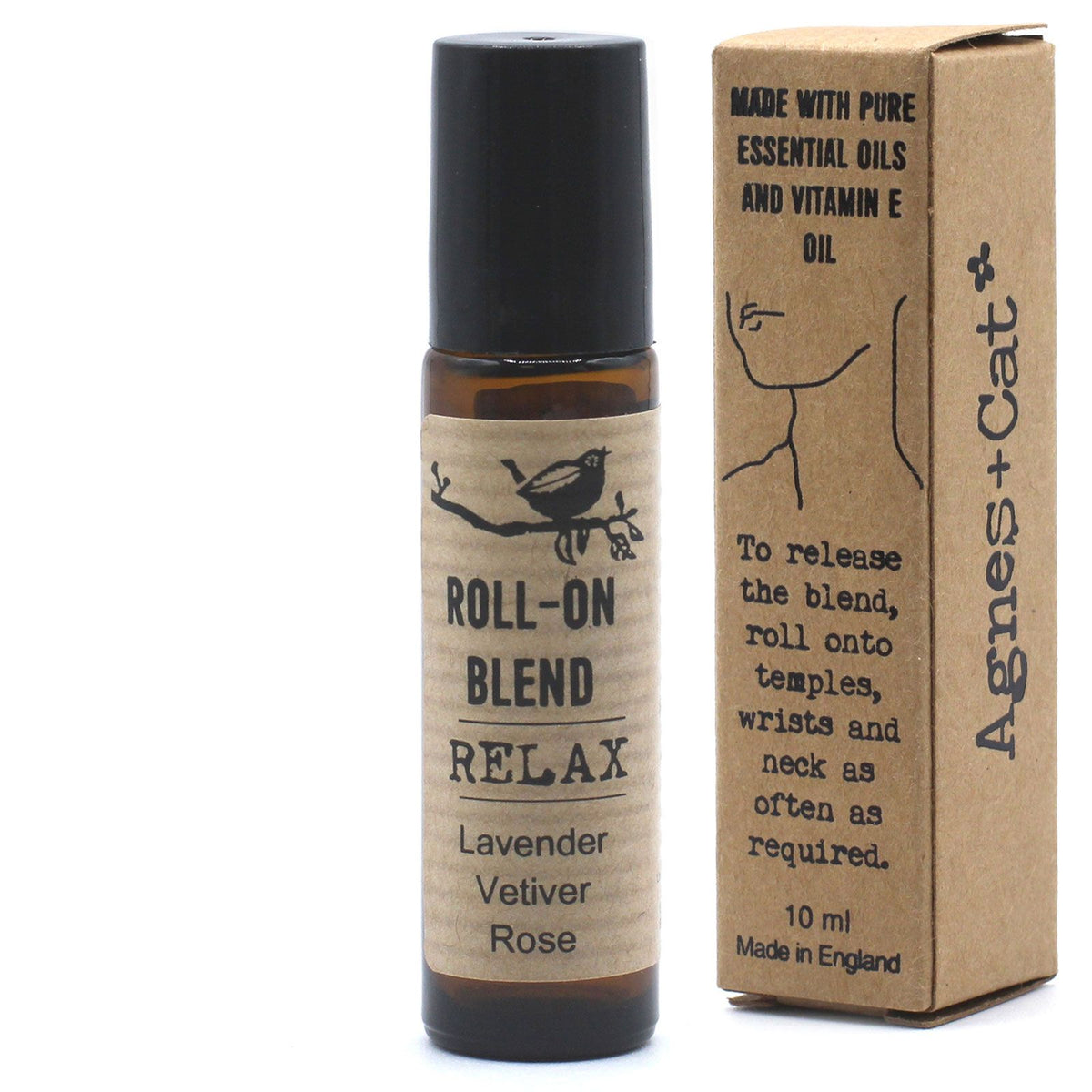 Agnes + Cat Roll On Essential Oil Blend - Lavender, Vetiver & Rose